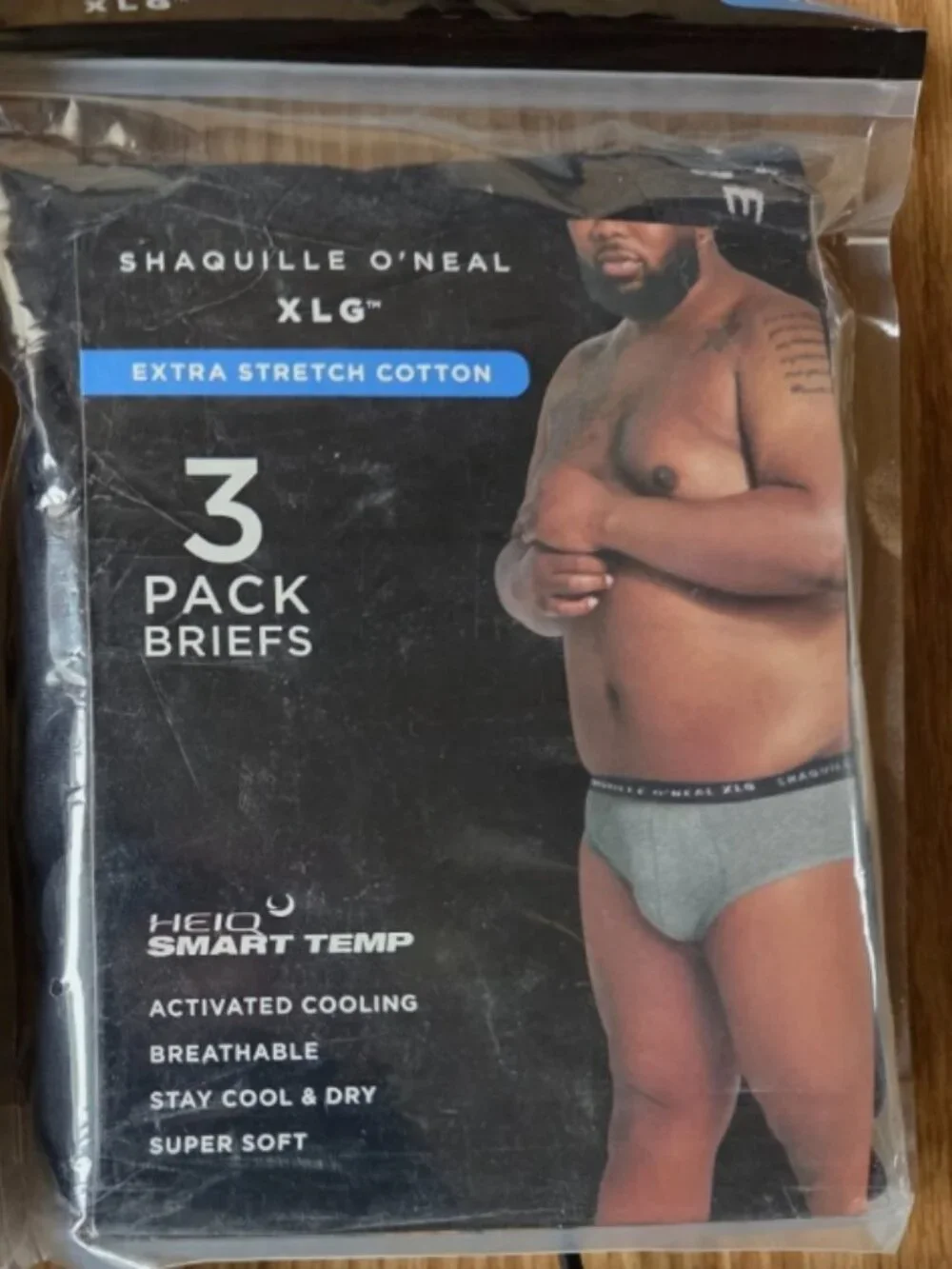 Shaquille O'Neal XLG Men's Big 2XL 3XL 4XL Brief Underwear 3 PK Cotton All BLACK